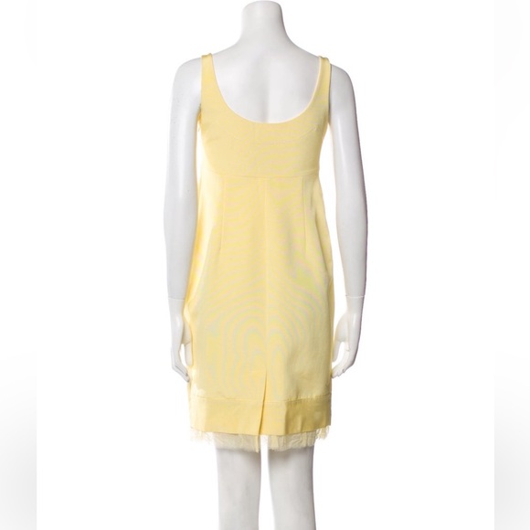 Paule Ka Square Nevkline Yellow Sleeveless Shift Dress US 6 FR38 - Picture 3 of 5